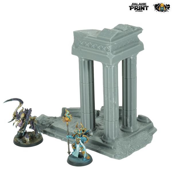 "txarli factory", set de temple antique en ruine 4,