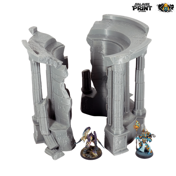 "txarli factory", set de rtemple antique en ruine circulaire