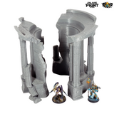 "txarli factory", set de rtemple antique en ruine circulaire
